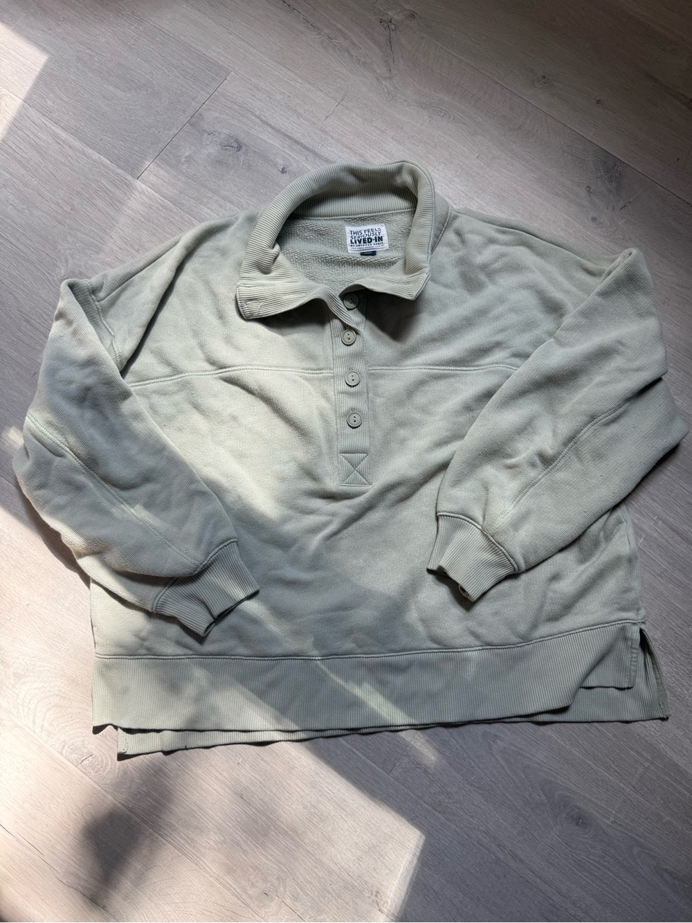American Eagle muted green pullover oversized sweatshirt size small - Picture 1 of 4